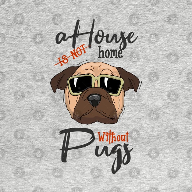 A house is not home without pugs. Perfect present for mom mother dad father friend him or her by SerenityByAlex